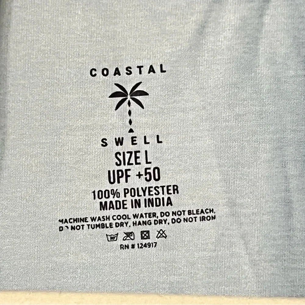 Men’s Coastal Swell UPF+50 Sun Protection Polo Shirt Beach Wear Fun in t… - Picture 5 of 7